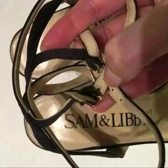 Sam And Libby Heels sz 8 Ankle Strap Leather Sole 90s y2k vintage party formal - Picture 8 of 8